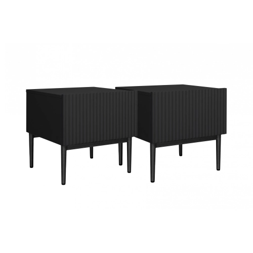 Zestaw szafek nocnych Nicole 46 cm - czarny / czarne nóżki